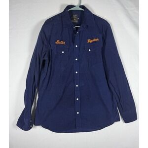 Taylor Stitch Marigold Pearl Snap Shirt Men's 42 Blue Corduroy Limited Rare Band